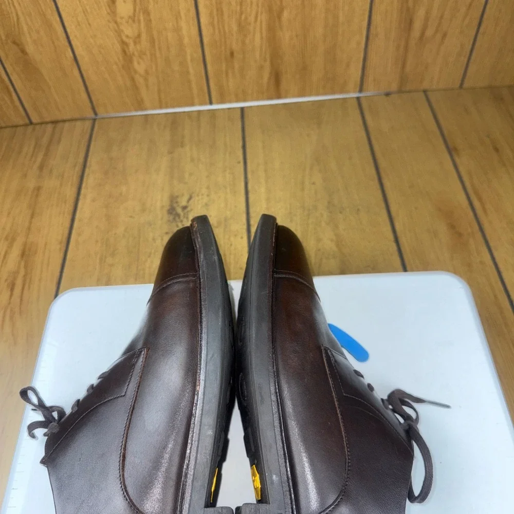 Polo Ralph Lauren Asher Captoe Brown Leather Oxford Dress Shoes Mens 13 Vibram
